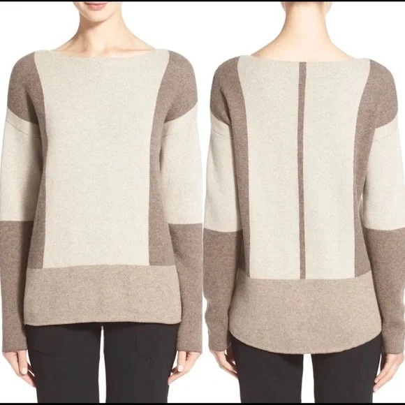 Vince Women's Sweater in Cream and Brown